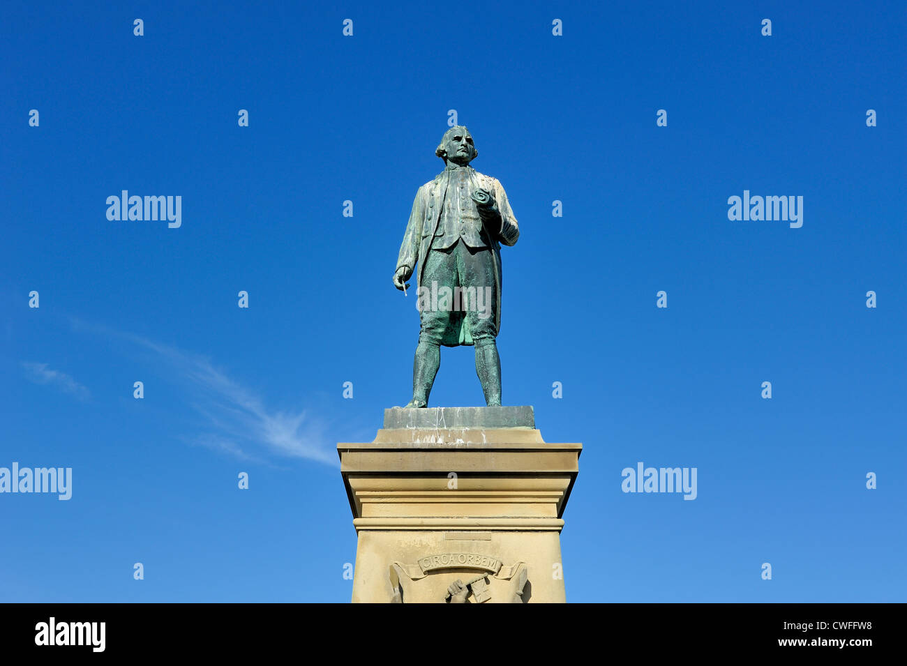 Kapitän James cook Statue Whitby England uk Stockfoto