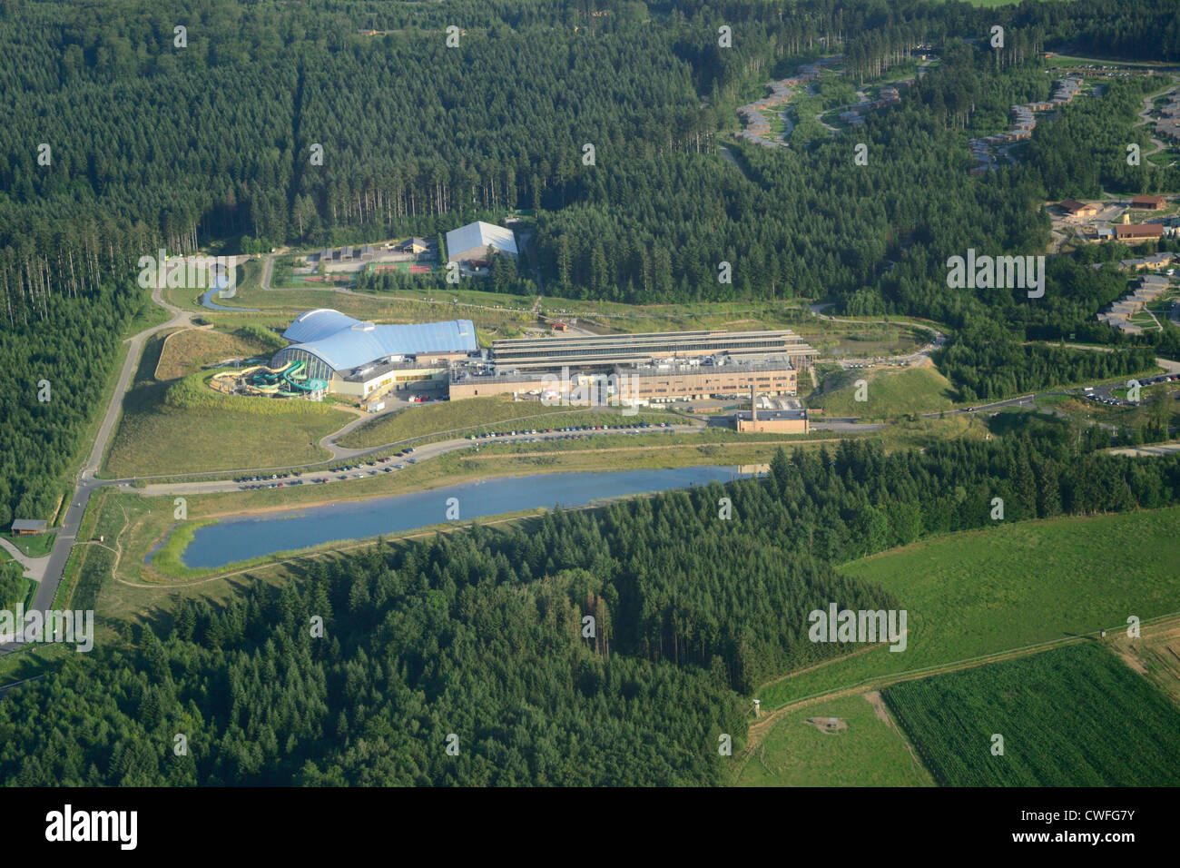 Luftaufnahme des Trois Forets Ferienpark von Center Parcs Gesellschaft, Hattigny in der Nähe von Luftaufnahme des Trois Forets Ferienpark von Center Parcs Gesellschaft, Hattigny in der Nähe von
