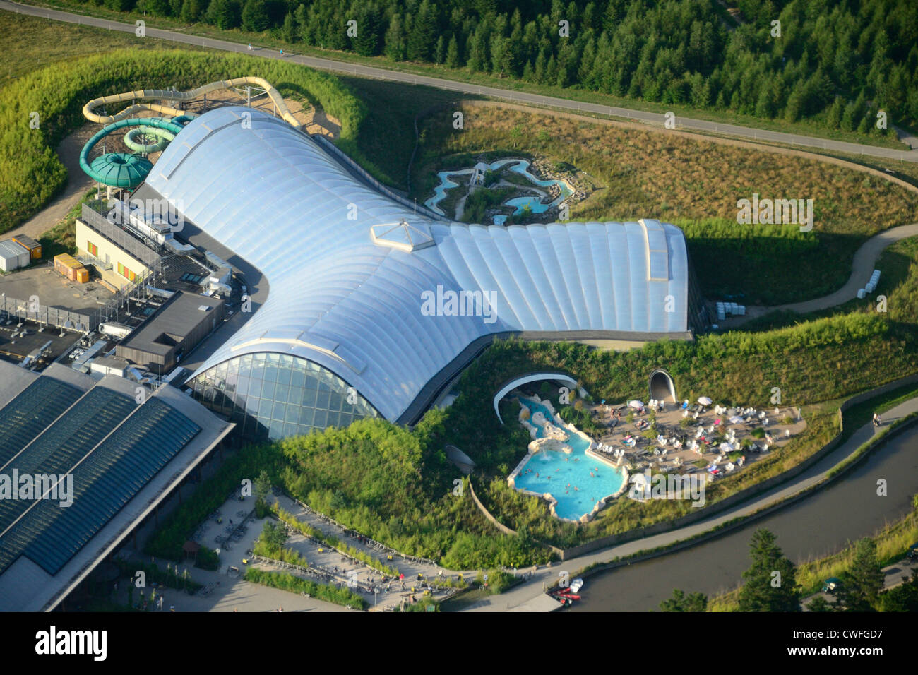 Luftaufnahme des Trois Forets Ferienpark von Center Parcs Gesellschaft, Hattigny in der Nähe von Luftaufnahme des Trois Forets Ferienpark von Center Parcs Gesellschaft, Hattigny in der Nähe von