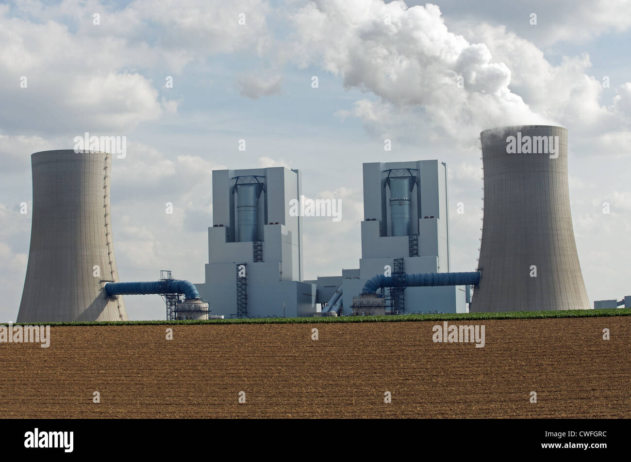 Braunkohle (Lignit-) Kraftwerk Deutschland Stockfoto