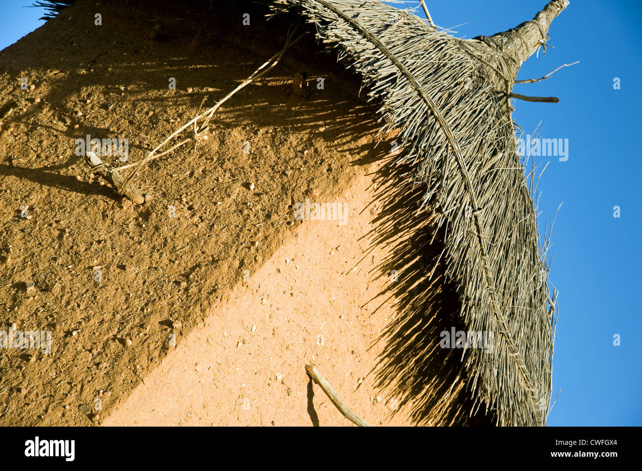 Strohgedeckten Getreidespeicher Geschäft, Dorf, zahlt Dogon Mali Stockfoto