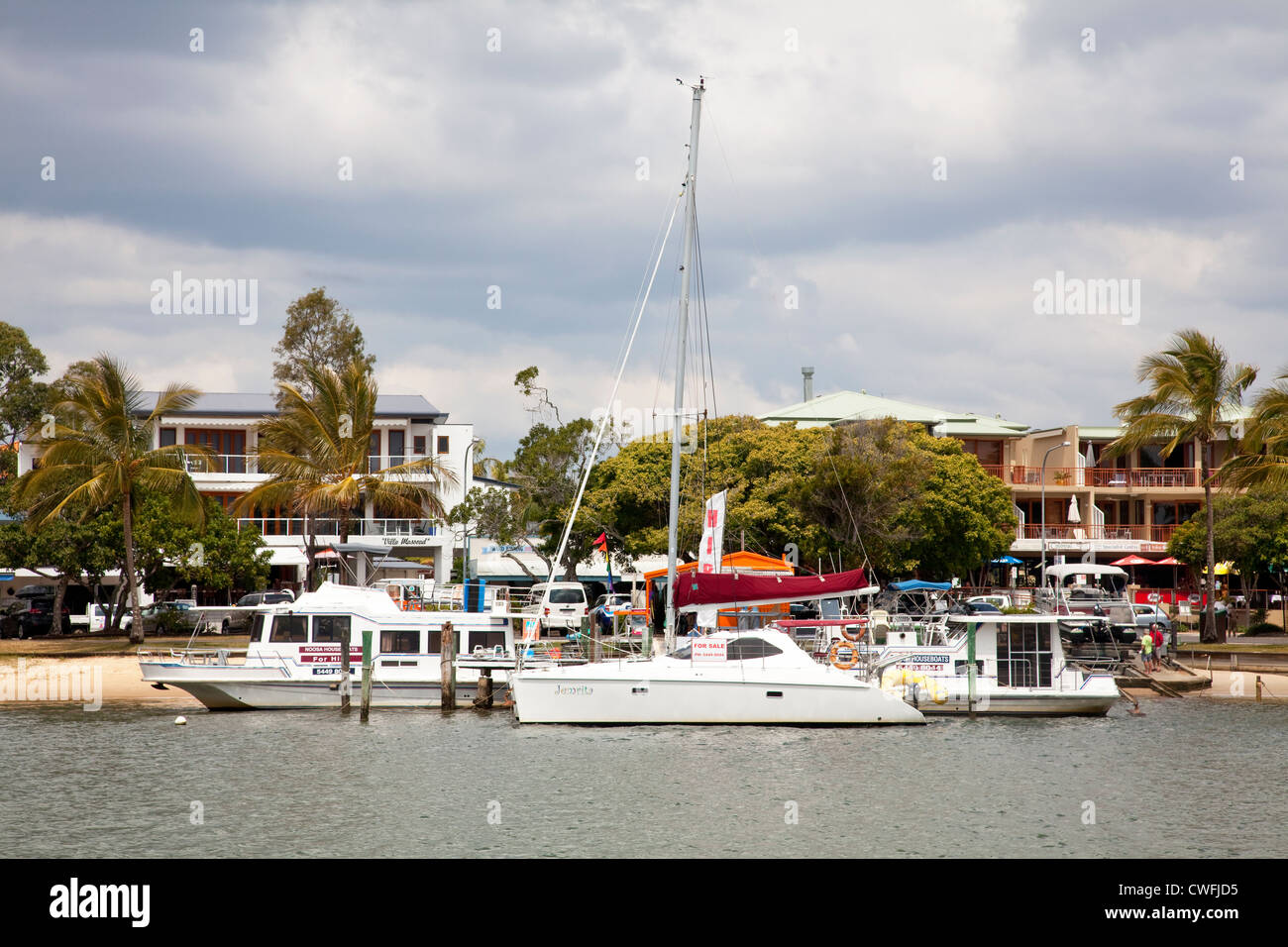 Boat jetty, Noosa, Sunshine Coast, Queensland, Australien Stockfoto