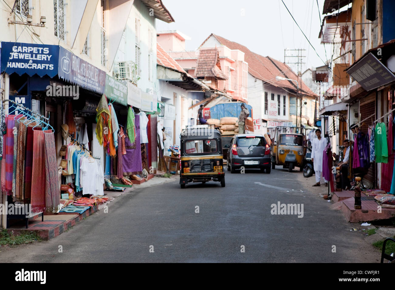 Straßen von Jew Town, Fort Cochin Stockfoto