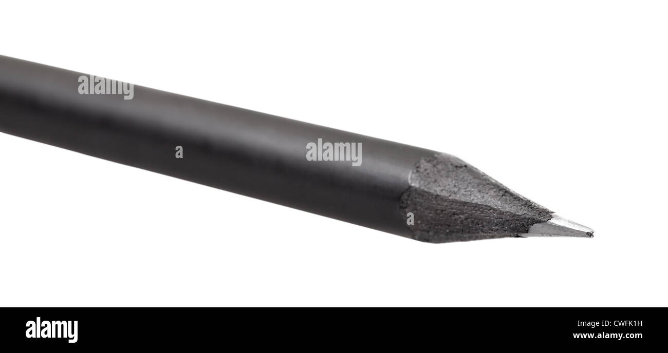 Schwarzer Bleistift mit Graphit-Stick hautnah Stockfoto