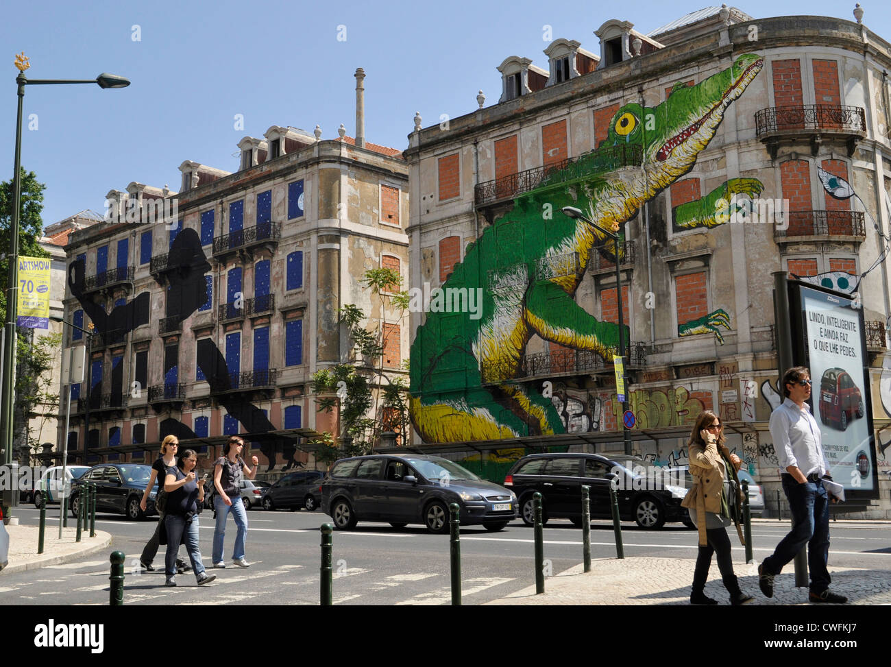 Streetart in Lissabon, Portugal Stockfoto