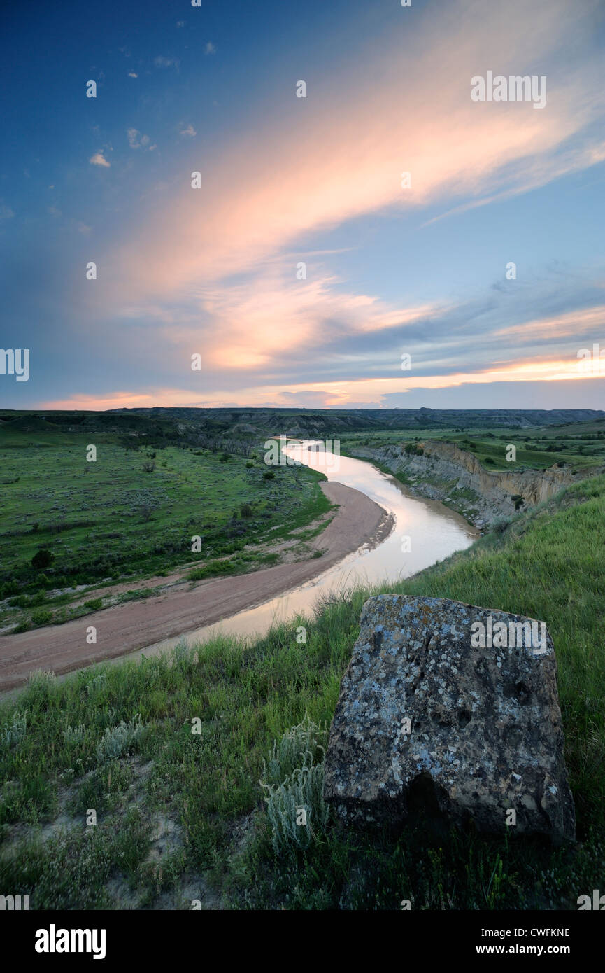 Little Missouri River Valley, Theodore Roosevelt NP (South Unit), North Dakota, USA Stockfoto