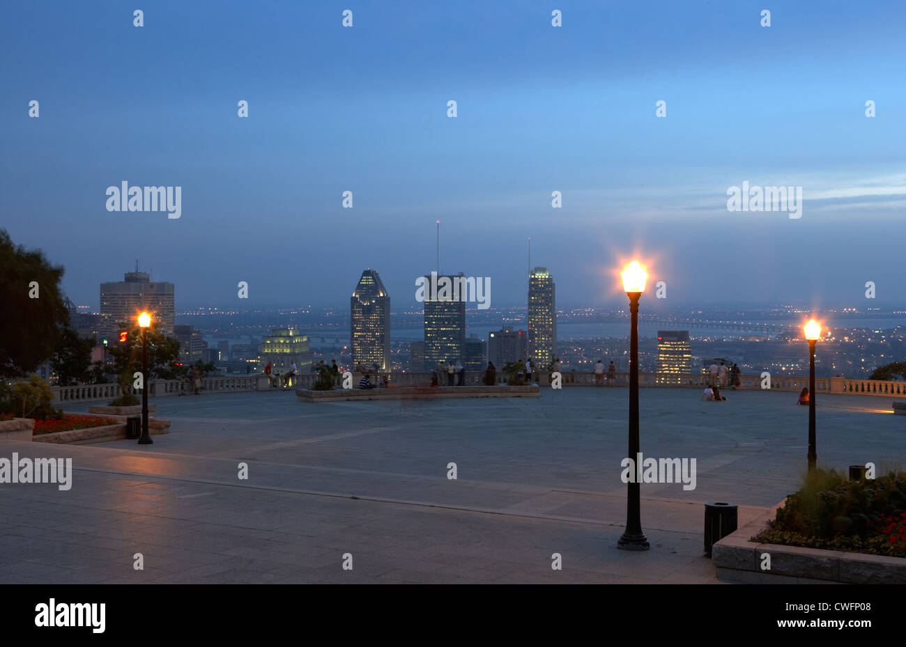 Montreal - Abend bevor das Grand Chalet auf Mont-Royal Stockfoto