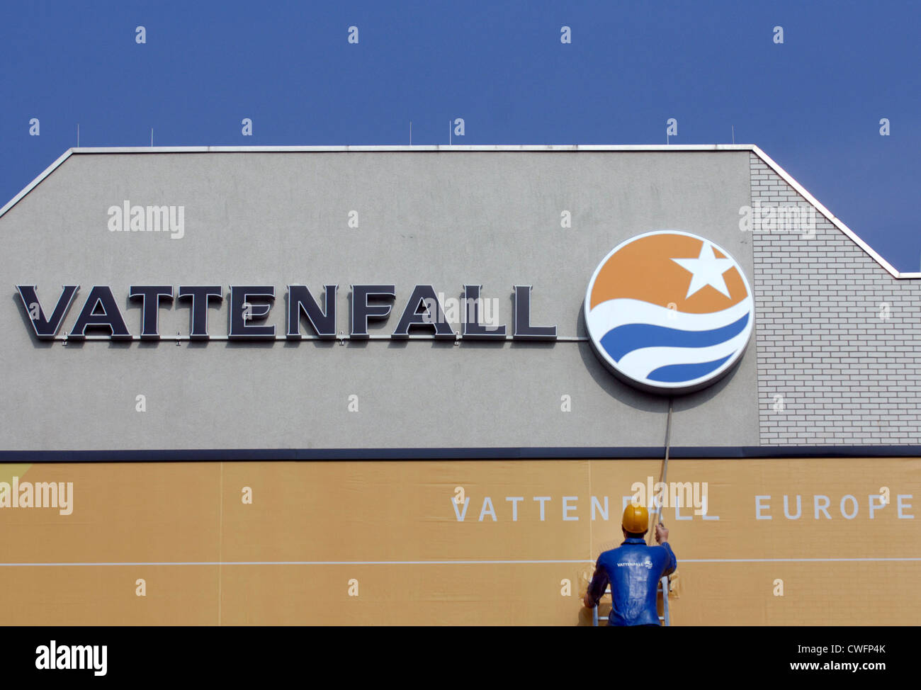 Berlin, Vattenfall für Werbung Stockfoto