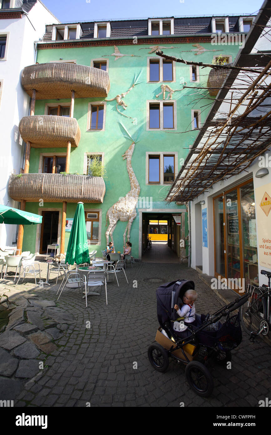 Haus der Kunsthofpassage der Hype Neustadt in Dresden Stockfoto