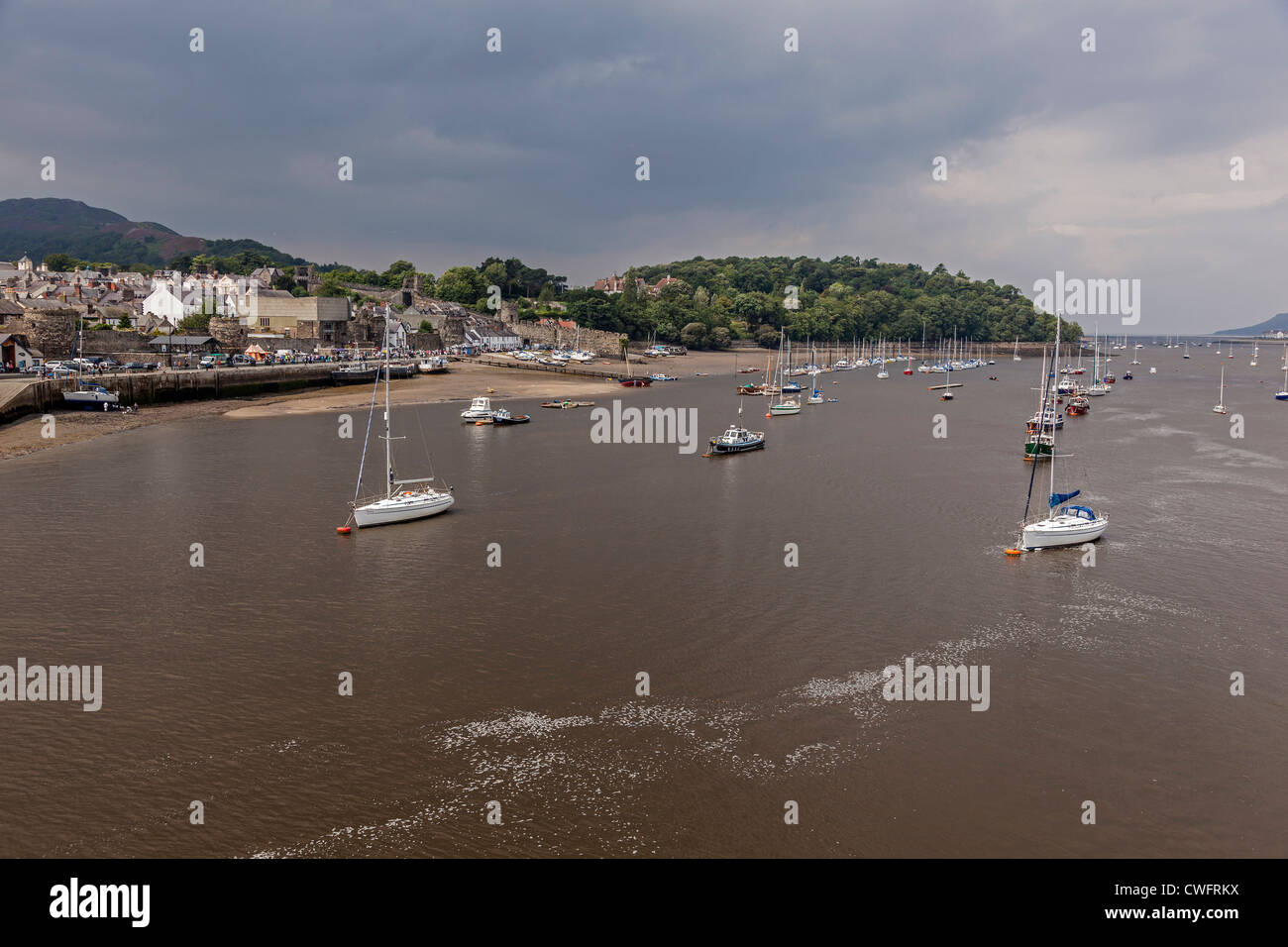 Conwy Nordwales. Flusses Conwy Blick in Conwy Kai Clwyd Stockfoto