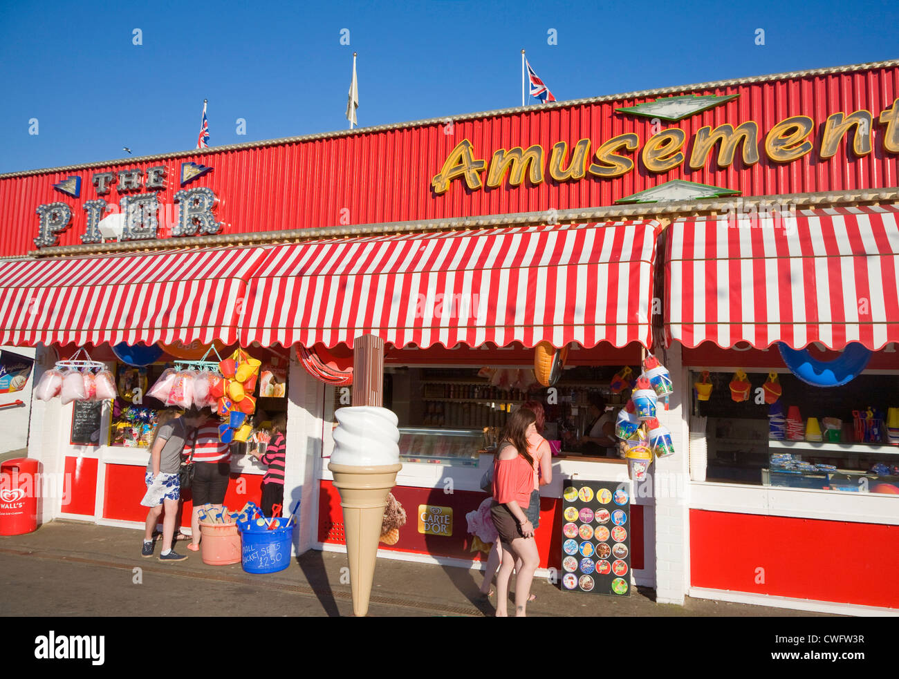 Seaside Pier Vergnügungen Felixstowe, Suffolk, England Stockfoto