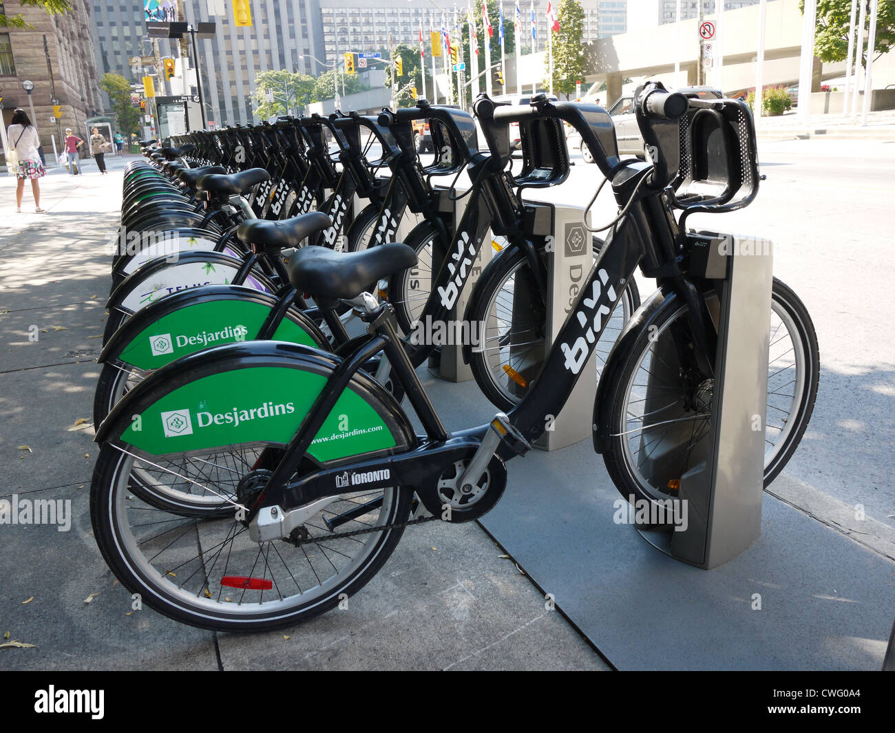 Bike Rack Bixi Toronto Fahrrad teilen Stockfotografie Alamy