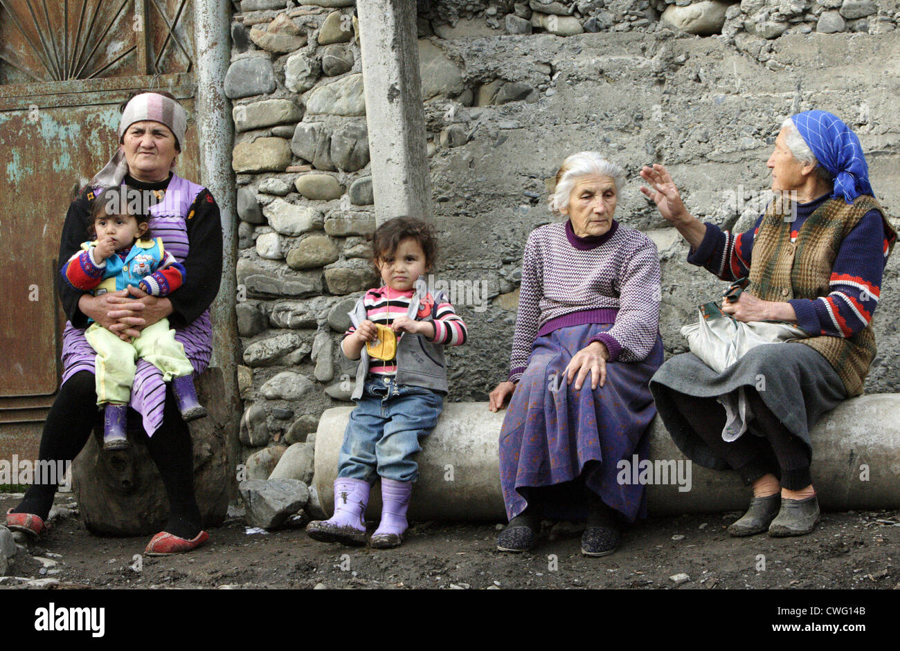 Dorfleben in Georgien Stockfoto