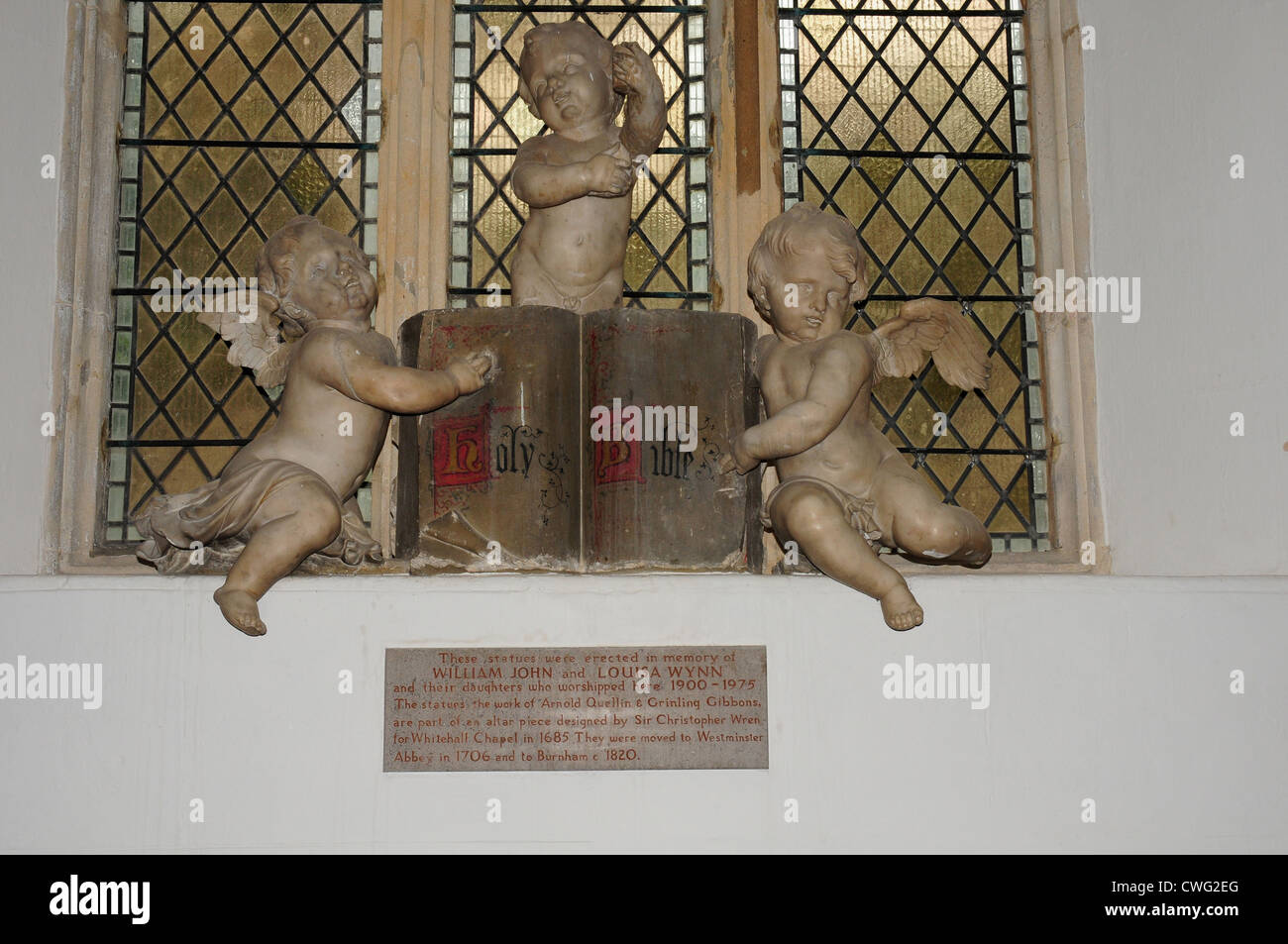 Skulpturen von neu Gibbons Str. Andrews Kirche, Burnham-On-Sea. Stockfoto