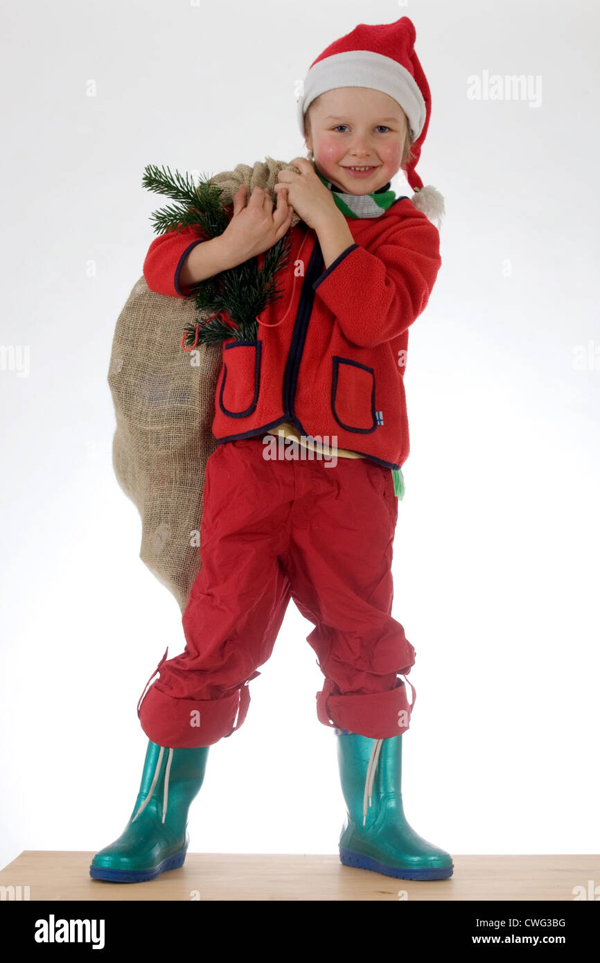 Berlin, Kind als Weihnachtsmann verkleidet Stockfoto