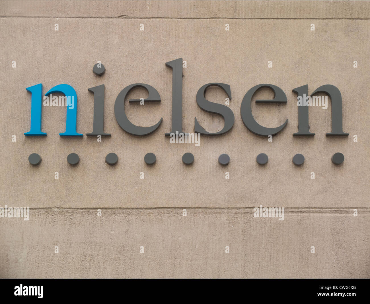 Nielsen-zentrale Firmenschild Stockfoto