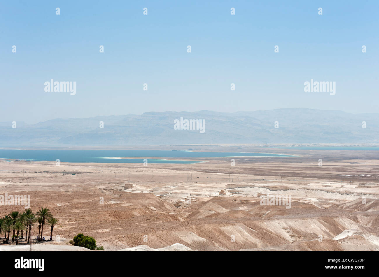 Ein Blick über die Wüste bis zum Toten Meer, Israel Stockfoto