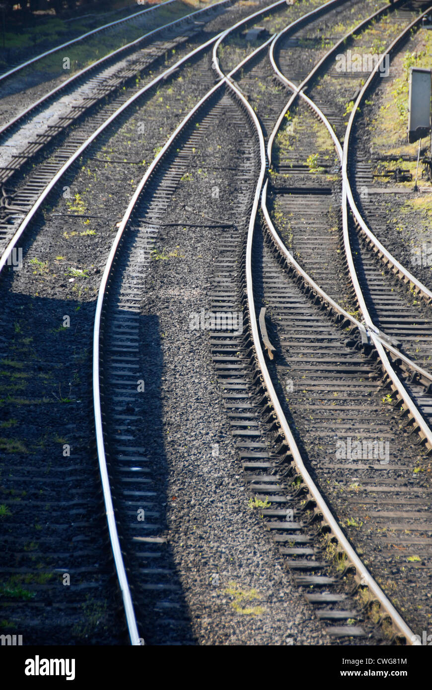 Bahngleise, Bridgnorth, Shropshire Stockfoto