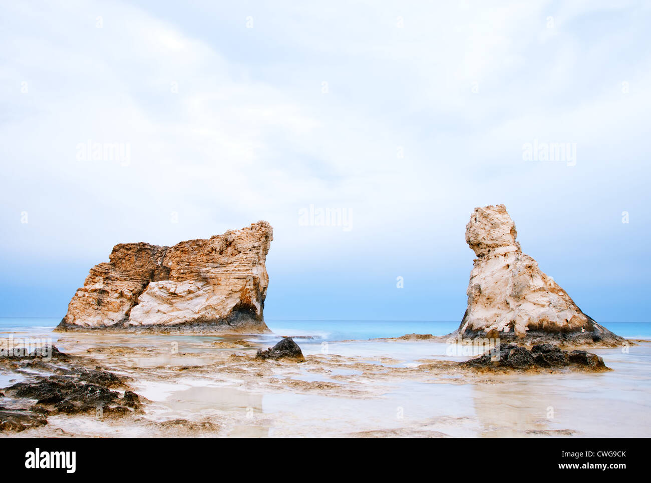 Kleopatras Strand berühmten Felsen in der Nähe von Marsa Matruh, Ägypten Stockfoto