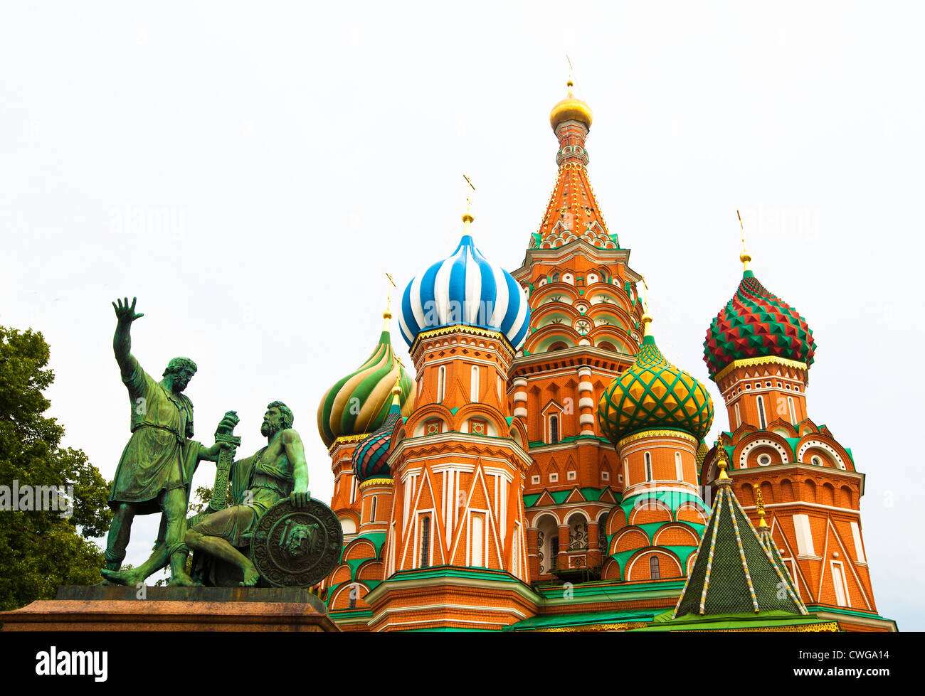 Moskau, Russland, Basilius Kathedrale in weißem Hintergrund. Stockfoto