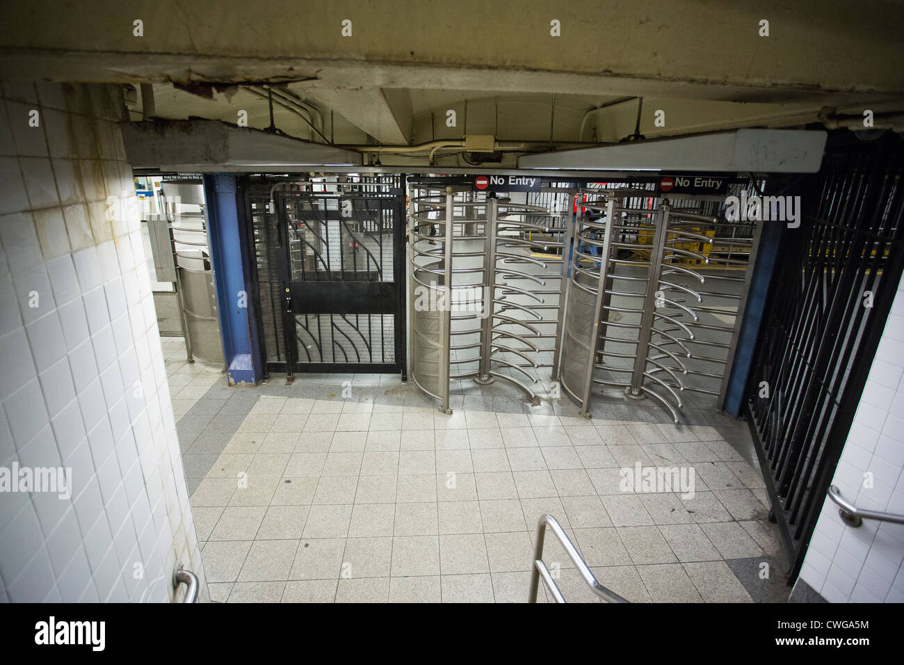 Eingang/Ausgang Tor an der New York City subway Stockfoto