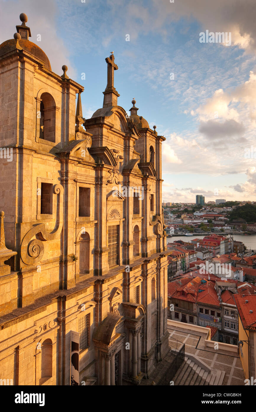 Abendlicht Igreja Dos Grilos Ribeira Porto Portugal Stockfoto