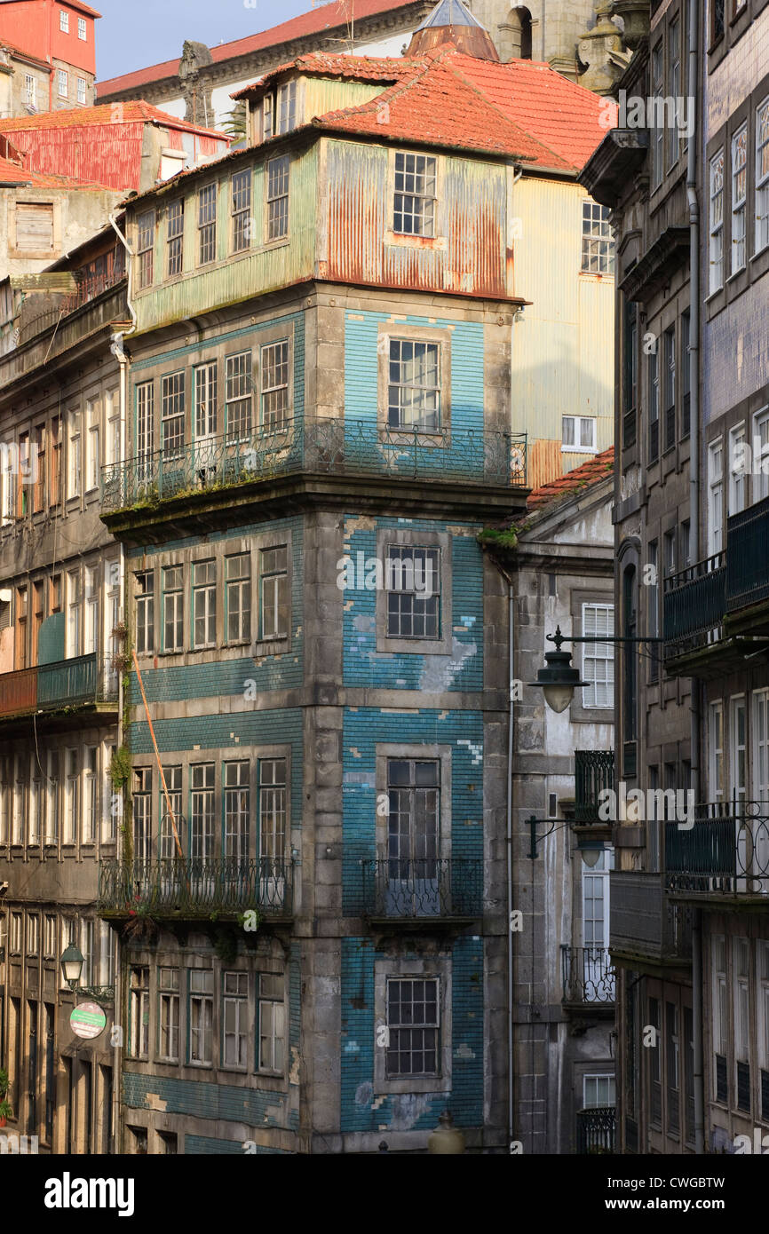Straßenszene Ribeira Porto Portugal Stockfoto
