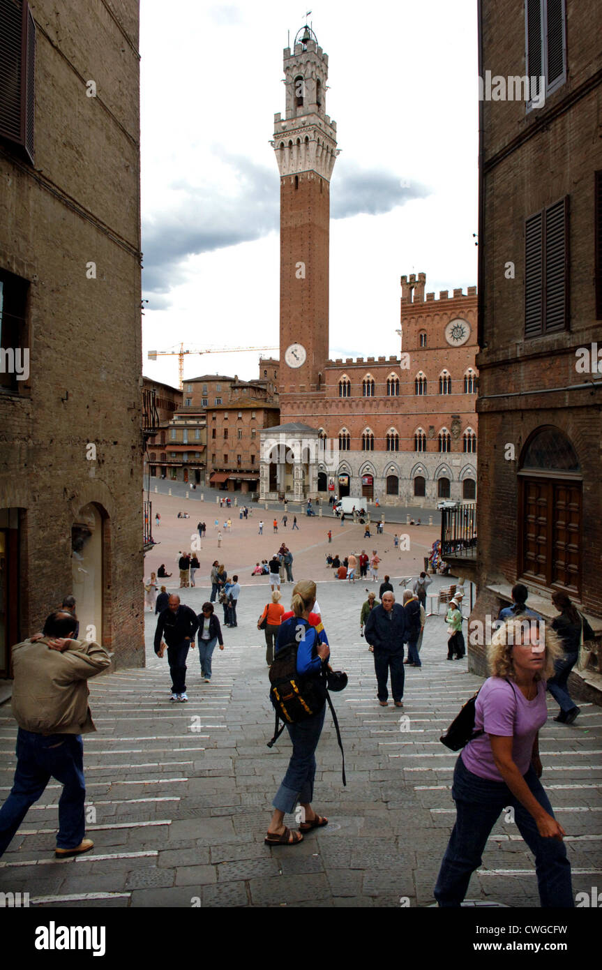 Toskana, Siena, mit Blick auf den Campo Stockfoto