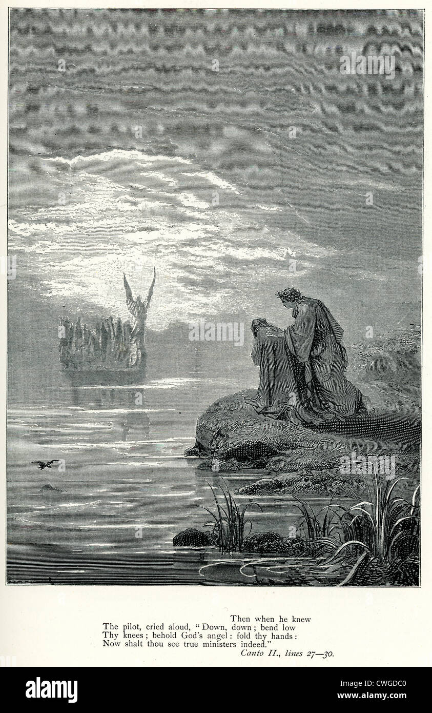 Illustration von Gustave Dore aus der Vision von Fegefeuer und Paradies von Dante Alighieri Stockfoto