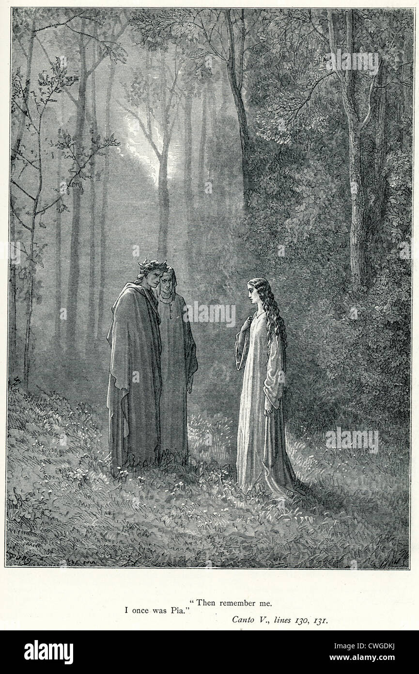 Illustration von Gustave Dore aus der Vision von Fegefeuer und Paradies von Dante Alighieri Stockfoto