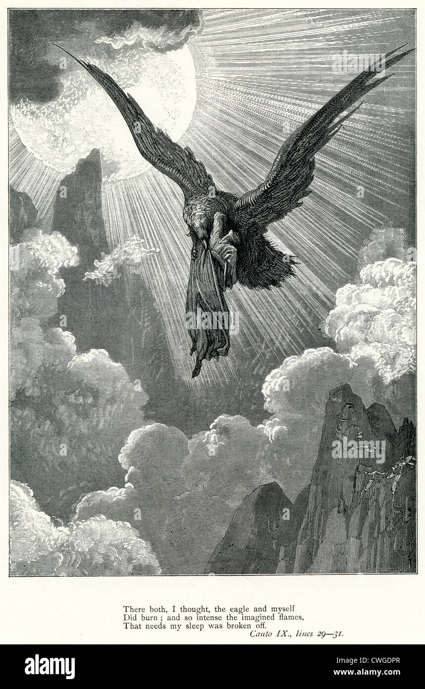 Illustration von Gustave Dore aus der Vision von Fegefeuer und Paradies von Dante Alighieri Stockfoto