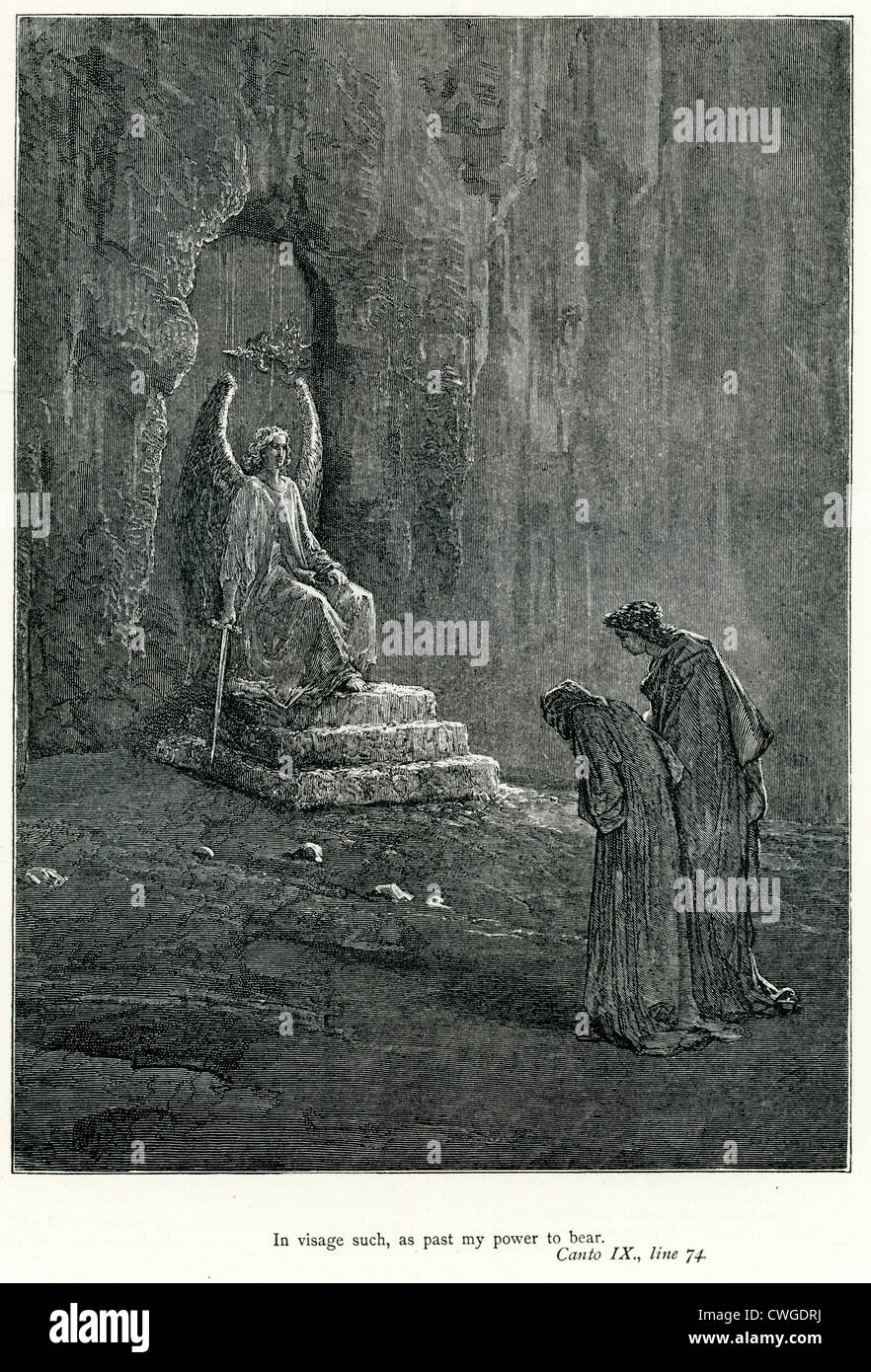 Illustration von Gustave Dore aus der Vision von Fegefeuer und Paradies von Dante Alighieri Stockfoto