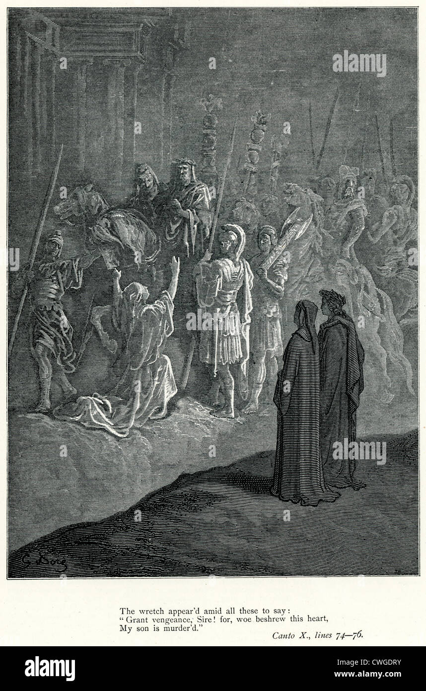 Illustration von Gustave Dore aus der Vision von Fegefeuer und Paradies von Dante Alighieri Stockfoto