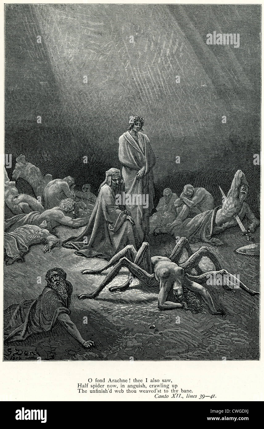Illustration von Gustave Dore aus der Vision von Fegefeuer und Paradies von Dante Alighieri Stockfoto
