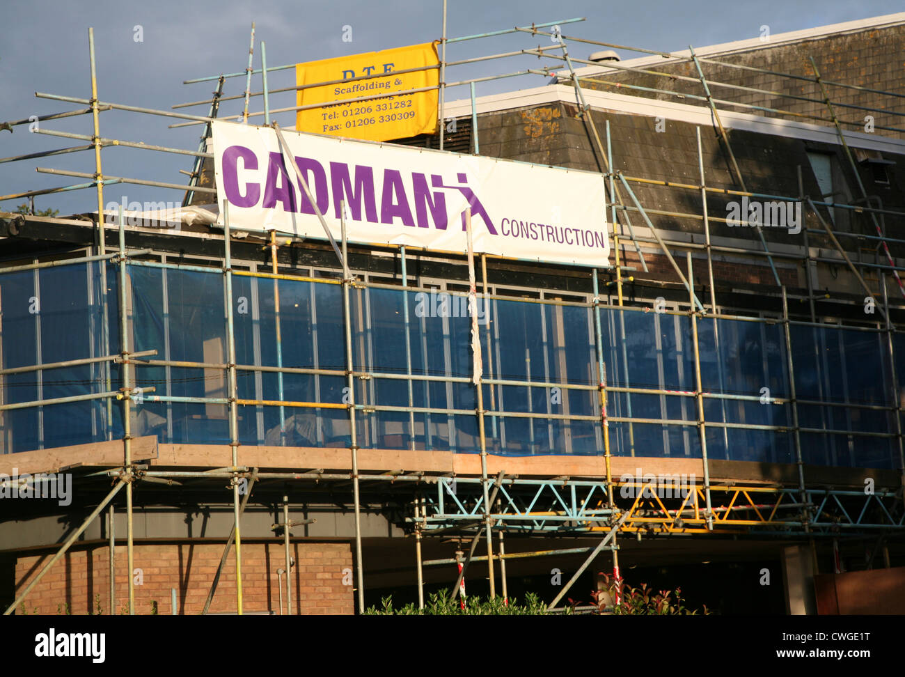 Cadman Bau Gerüste Mercury Theatre Colchester Essex England Stockfoto