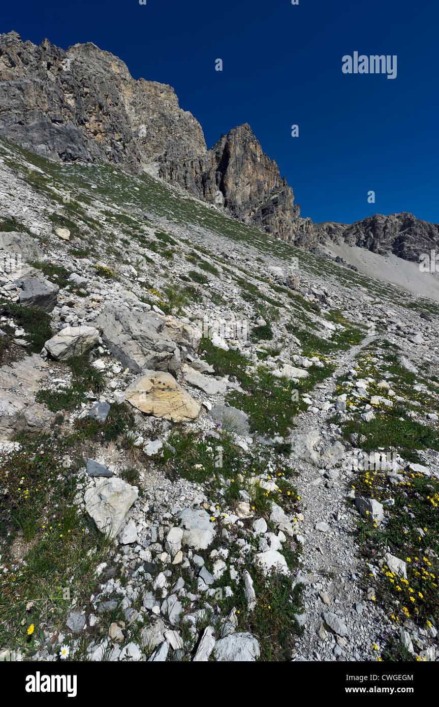 die Strecke in Richtung Mount Gardiol, Susa-Tal, Piemont, Italien Stockfoto