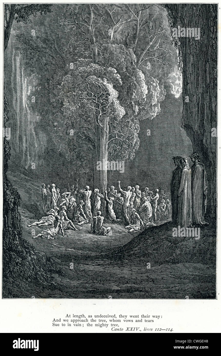 Illustration von Gustave Dore aus der Vision von Fegefeuer und Paradies von Dante Alighieri Stockfoto