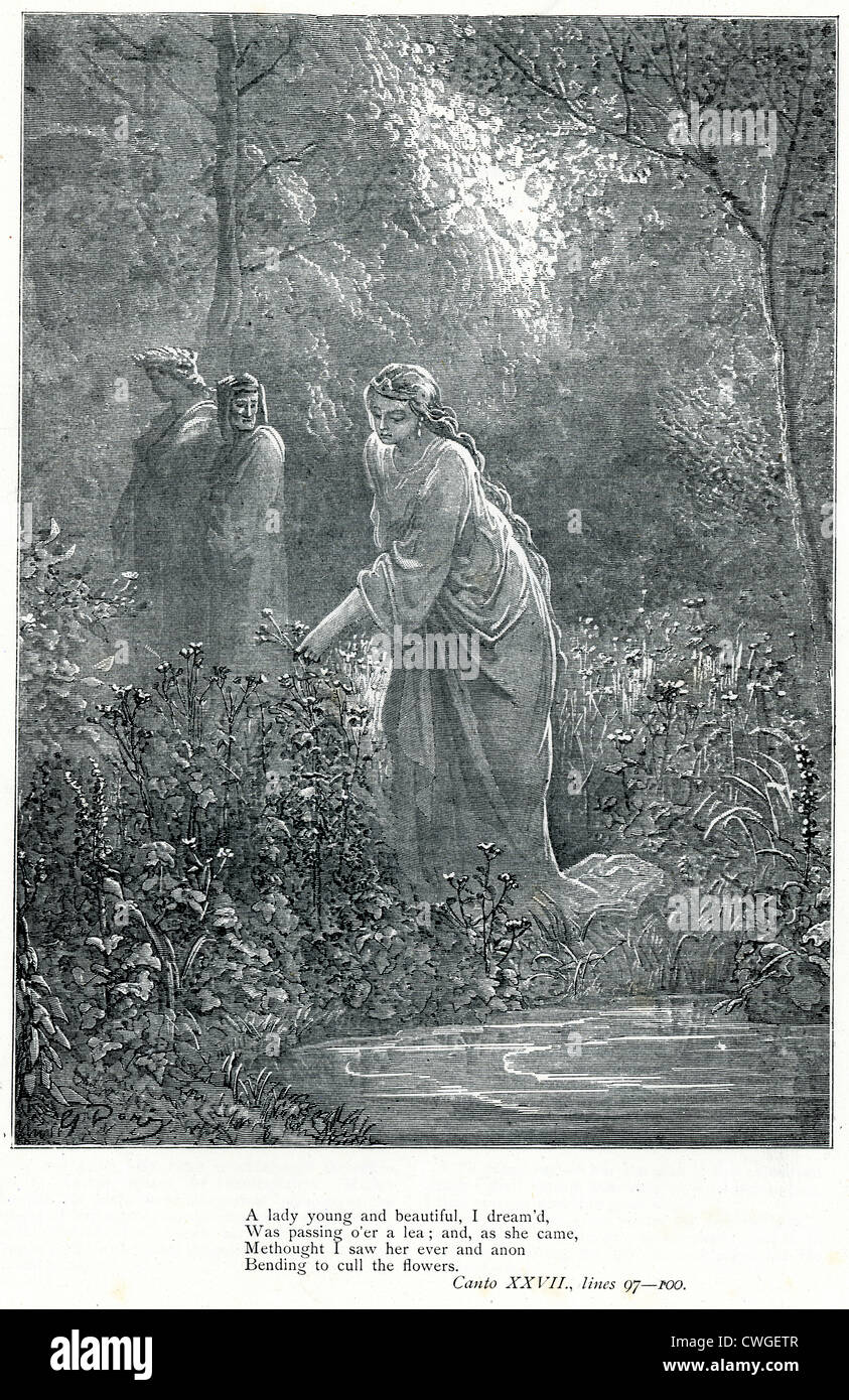 Illustration von Gustave Dore aus der Vision von Fegefeuer und Paradies von Dante Alighieri Stockfoto