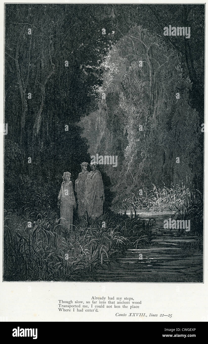 Illustration von Gustave Dore aus der Vision von Fegefeuer und Paradies von Dante Alighieri Stockfoto