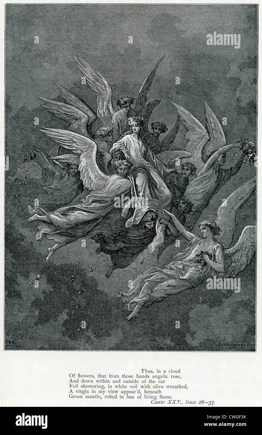 Illustration von Gustave Dore aus der Vision von Fegefeuer und Paradies von Dante Alighieri Stockfoto