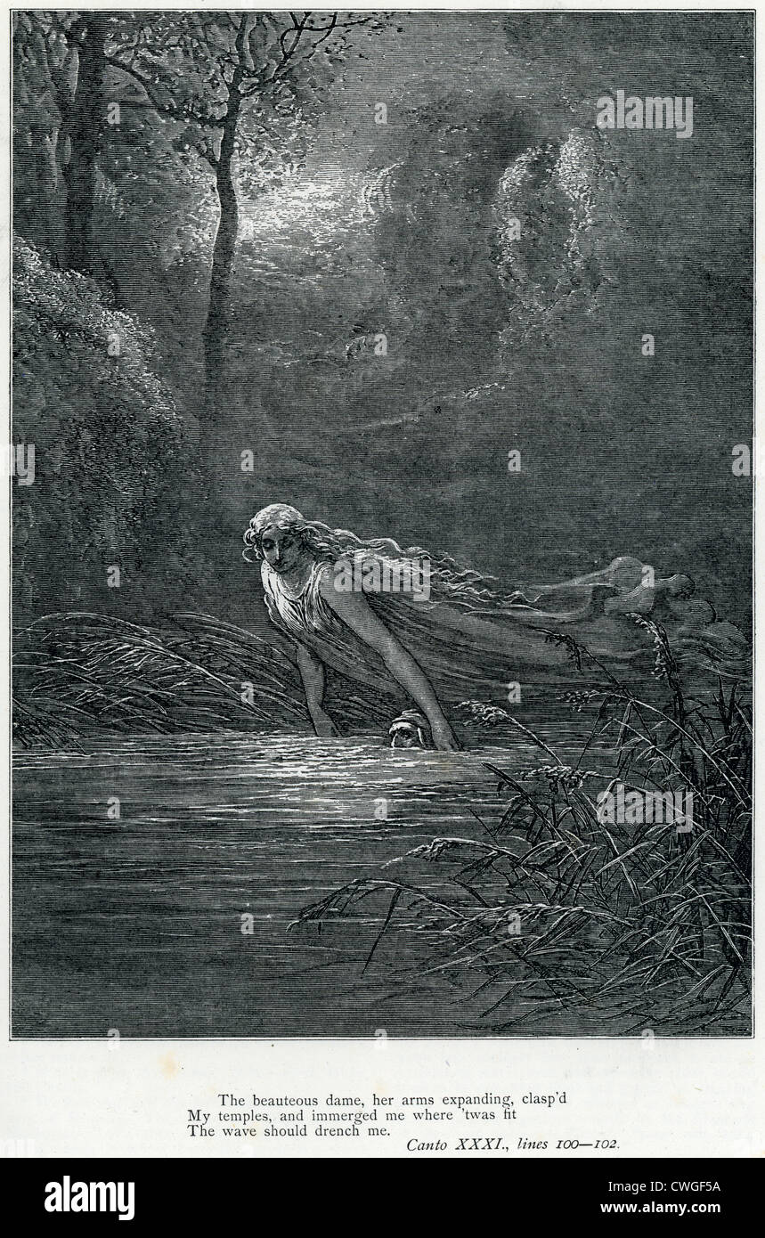 Illustration von Gustave Dore aus der Vision von Fegefeuer und Paradies von Dante Alighieri Stockfoto