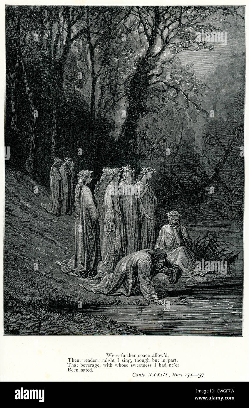Illustration von Gustave Dore aus der Vision von Fegefeuer und Paradies von Dante Alighieri Stockfoto