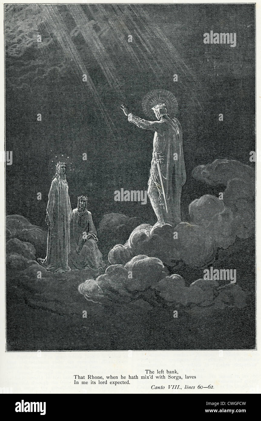 Illustration von Gustave Dore aus der Vision von Fegefeuer und Paradies von Dante Alighieri Stockfoto