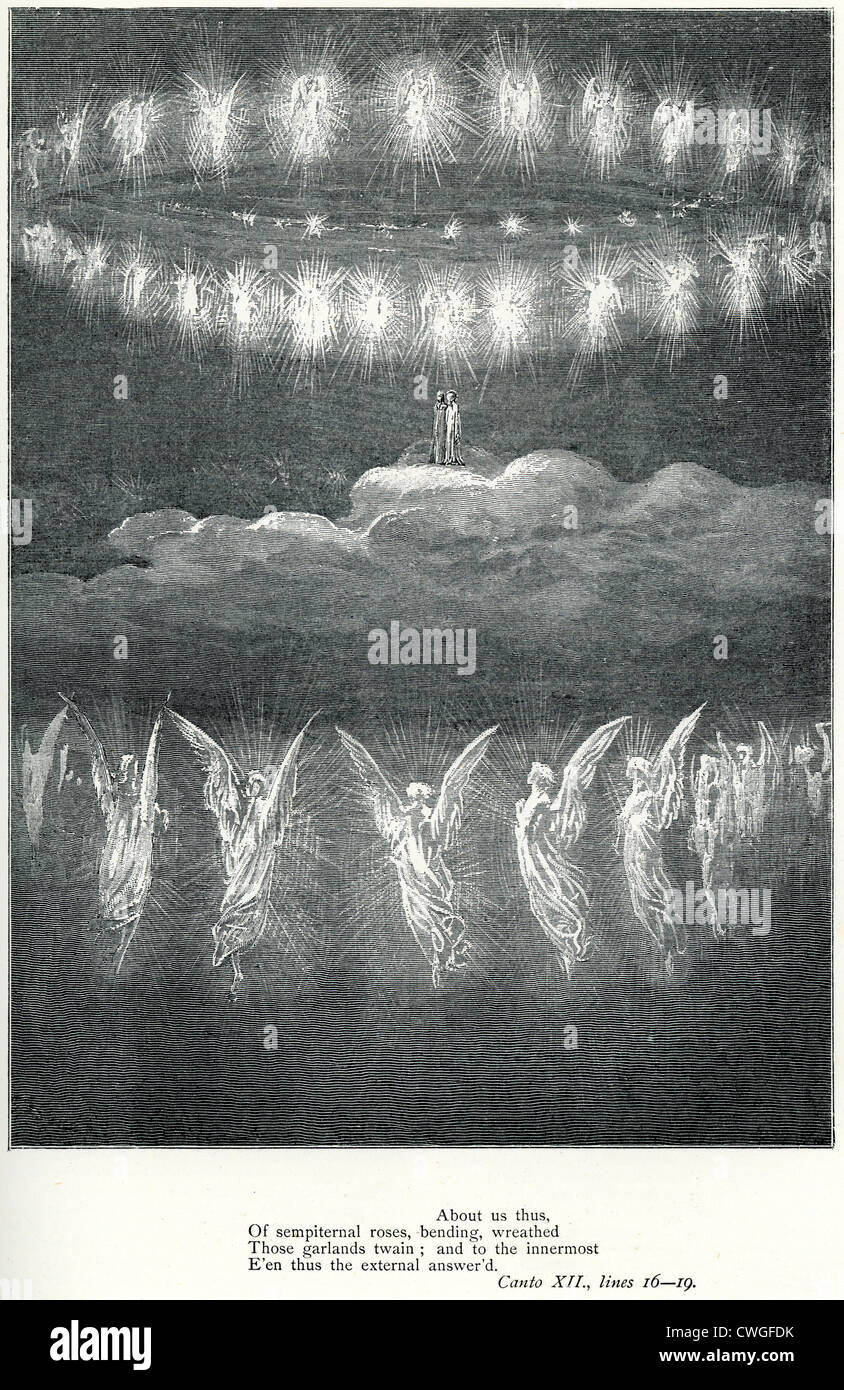 Illustration von Gustave Dore aus der Vision von Fegefeuer und Paradies von Dante Alighieri Stockfoto