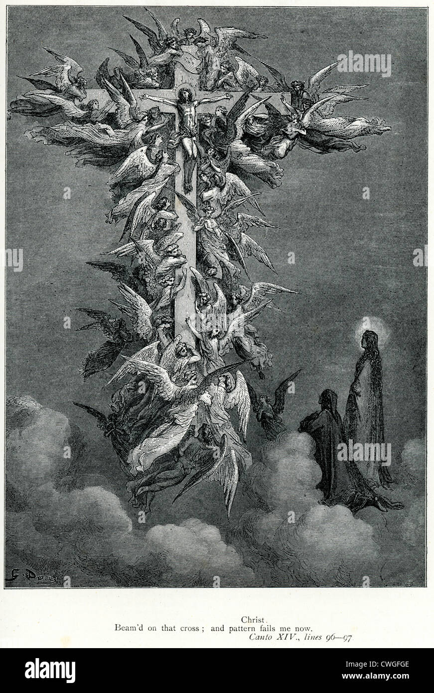 Illustration von Gustave Dore aus der Vision von Fegefeuer und Paradies von Dante Alighieri Stockfoto