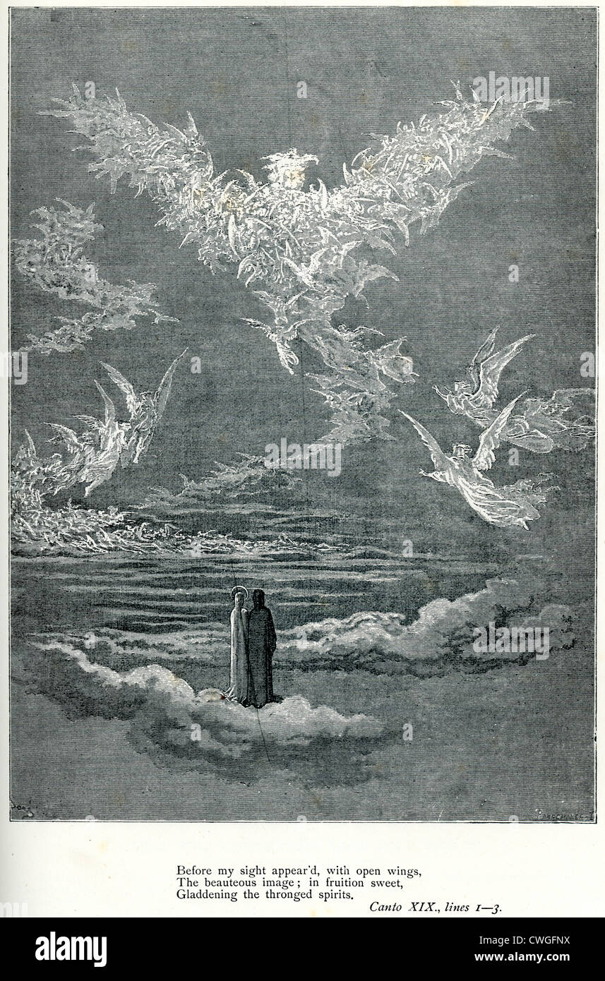 Illustration von Gustave Dore aus der Vision von Fegefeuer und Paradies von Dante Alighieri Stockfoto