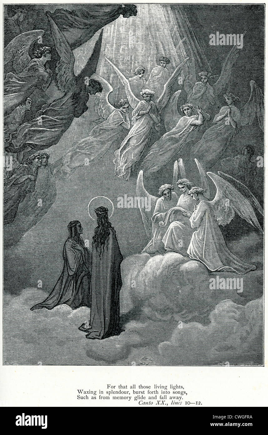 Illustration von Gustave Dore aus der Vision von Fegefeuer und Paradies von Dante Alighieri Stockfoto