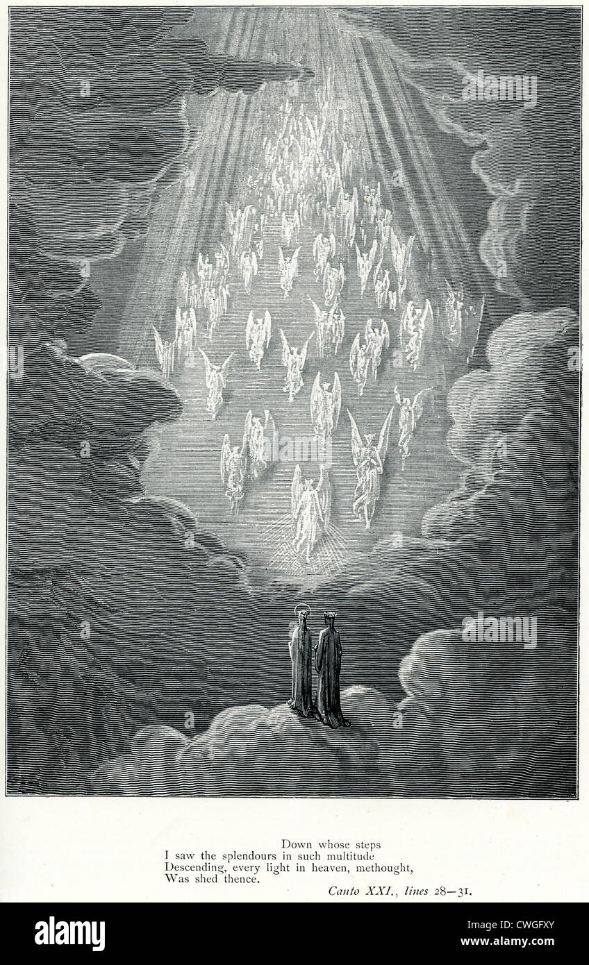 Illustration von Gustave Dore aus der Vision von Fegefeuer und Paradies von Dante Alighieri Stockfoto