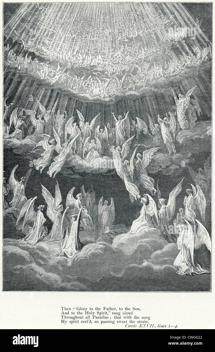 Illustration von Gustave Dore aus der Vision von Fegefeuer und Paradies von Dante Alighieri Stockfoto