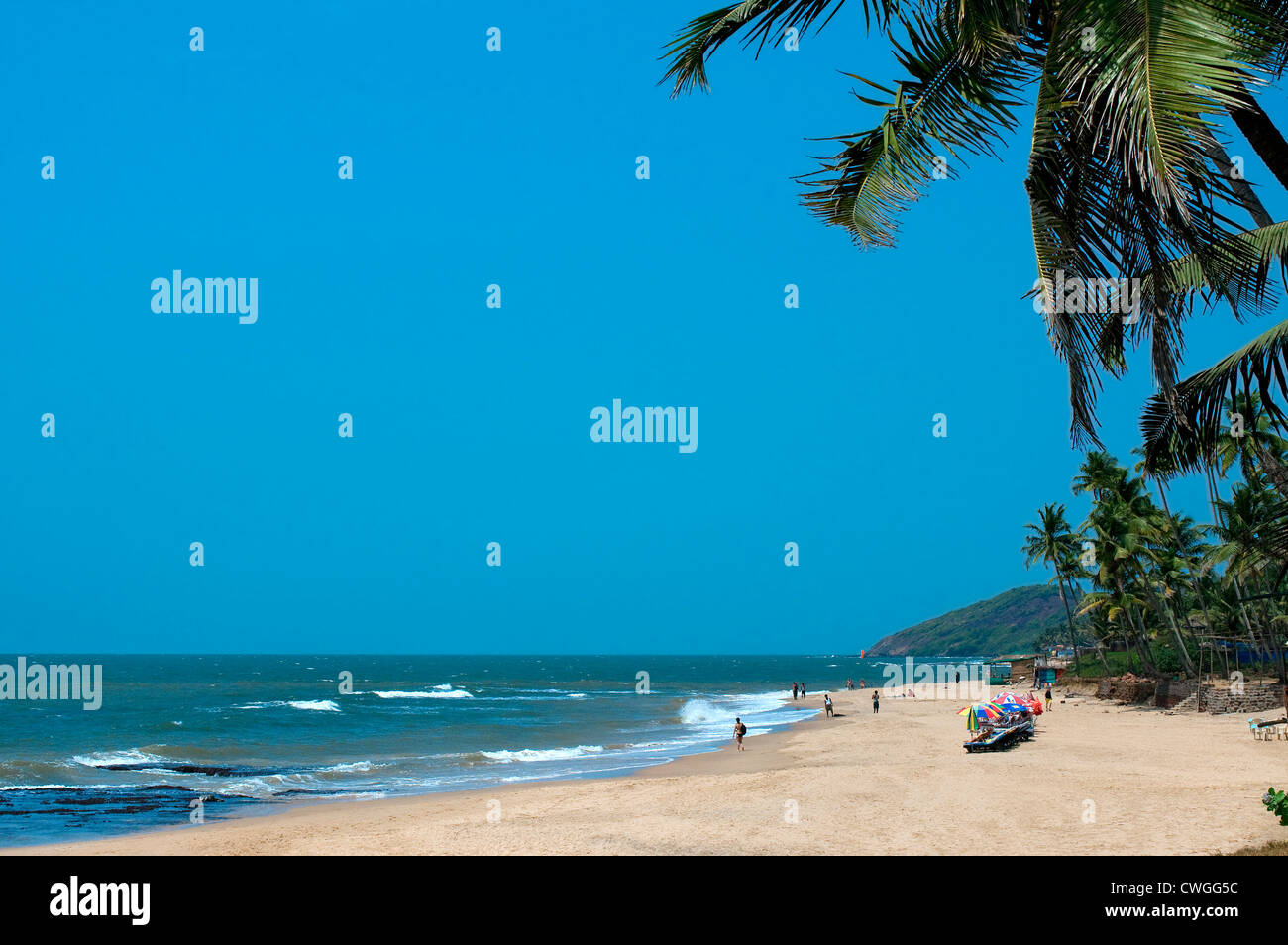 Beach, Anjuna, Goa, Indien Stockfoto